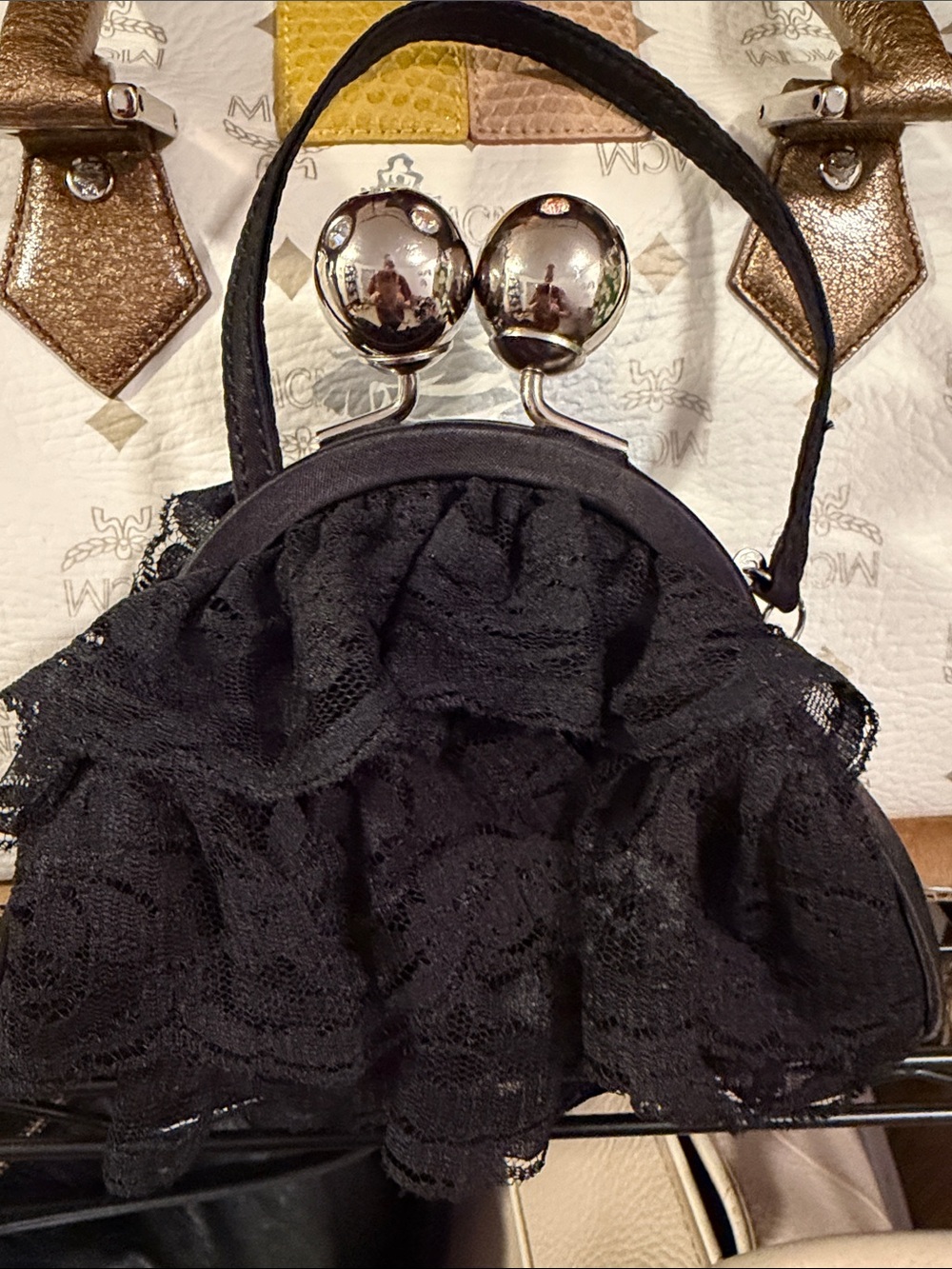 Paris Hilton Black Lace hand bag